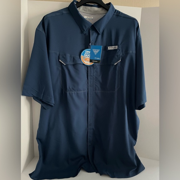 Columbia PFG Low Drag Offshore Short Sleeve Button Front Shirt Carbon - Picture 6 of 15